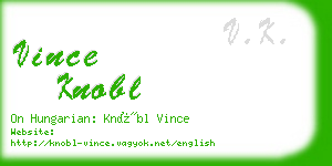 vince knobl business card